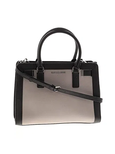 Pre-owned Michael Michael Kors Leather Satchel In Gray