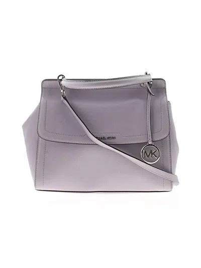 Pre-owned Michael Michael Kors Leather Satchel In Gray