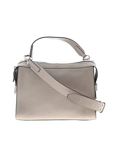 Pre-owned Michael Michael Kors Leather Satchel In Gray