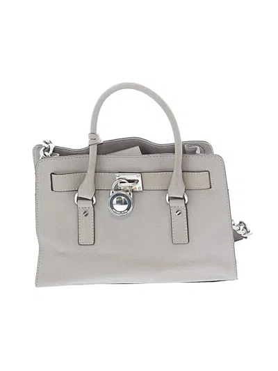 Pre-owned Michael Michael Kors Leather Satchel In Gray