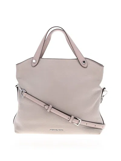 Pre-owned Michael Michael Kors Leather Satchel In Gray