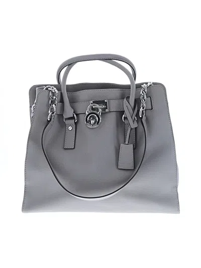 Pre-owned Michael Michael Kors Leather Satchel In Gray
