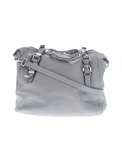 Pre-owned Michael Michael Kors Leather Satchel In Gray