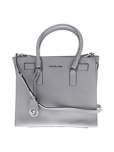 Pre-owned Michael Michael Kors Leather Satchel In Gray