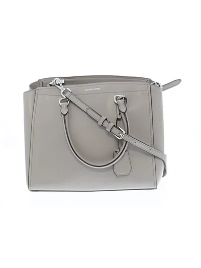 Pre-owned Michael Michael Kors Leather Satchel In Gray
