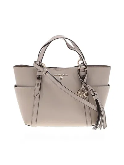 Pre-owned Michael Michael Kors Leather Satchel In Gray