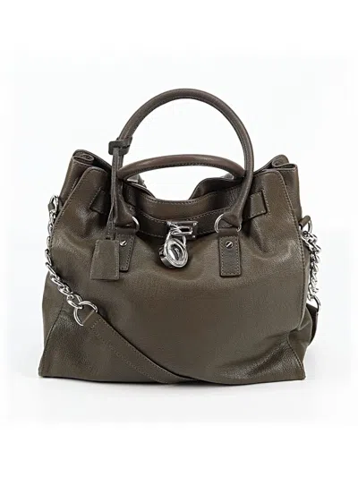 Pre-owned Michael Michael Kors Leather Satchel In Green