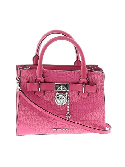 Pre-owned Michael Michael Kors Leather Satchel In Pink