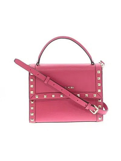 Pre-owned Michael Michael Kors Leather Satchel In Pink