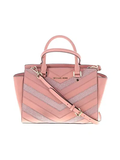 Pre-owned Michael Michael Kors Leather Satchel In Pink