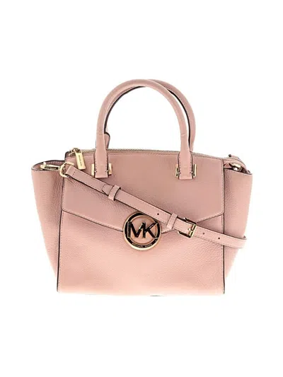 Pre-owned Michael Michael Kors Leather Satchel In Pink