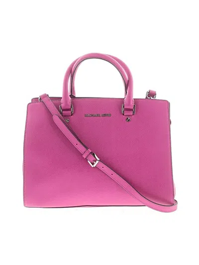 Pre-owned Michael Michael Kors Leather Satchel In Pink