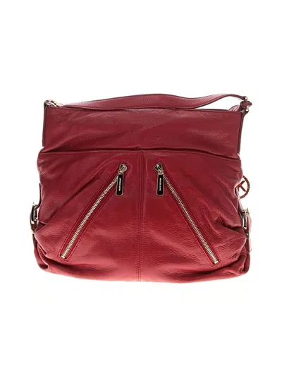 Pre-owned Michael Michael Kors Leather Satchel In Red