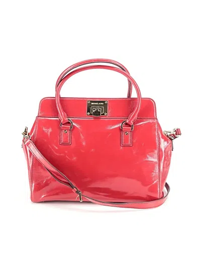Pre-owned Michael Michael Kors Leather Satchel In Red