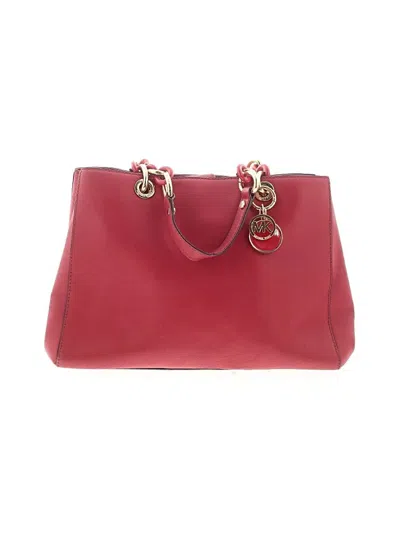 Pre-owned Michael Michael Kors Leather Satchel In Red