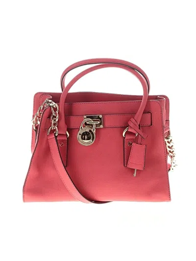 Pre-owned Michael Michael Kors Leather Satchel In Red