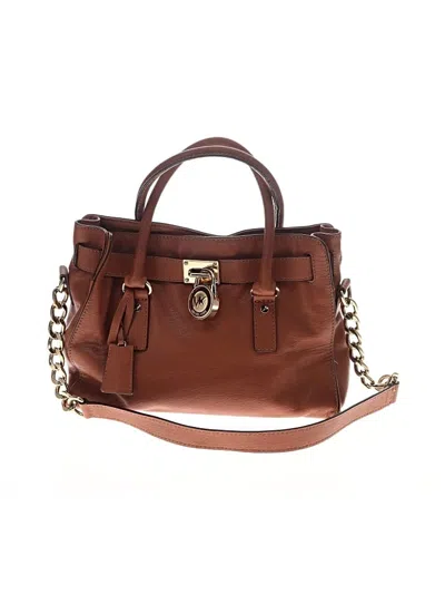 Pre-owned Michael Michael Kors Leather Satchel In Tan