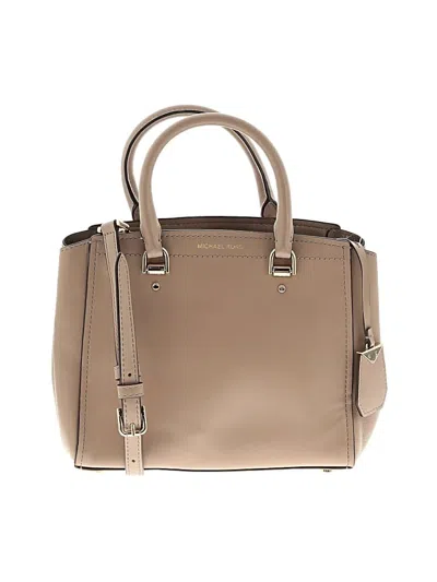 Pre-owned Michael Michael Kors Leather Satchel In Tan