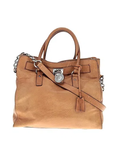Pre-owned Michael Michael Kors Leather Satchel In Tan