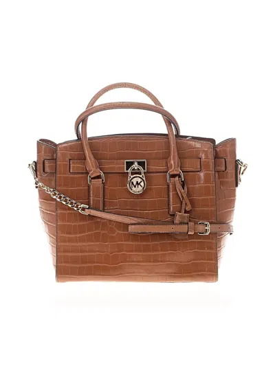 Pre-owned Michael Michael Kors Leather Satchel In Tan