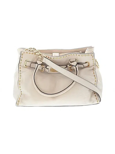 Pre-owned Michael Michael Kors Leather Satchel In White