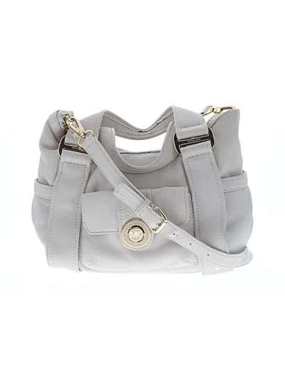 Pre-owned Michael Michael Kors Leather Satchel In White