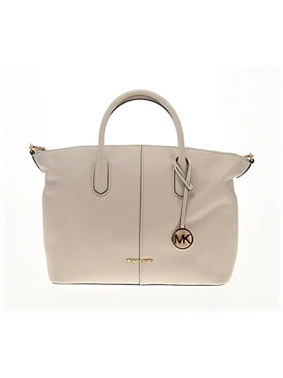 Pre-owned Michael Michael Kors Leather Satchel In White