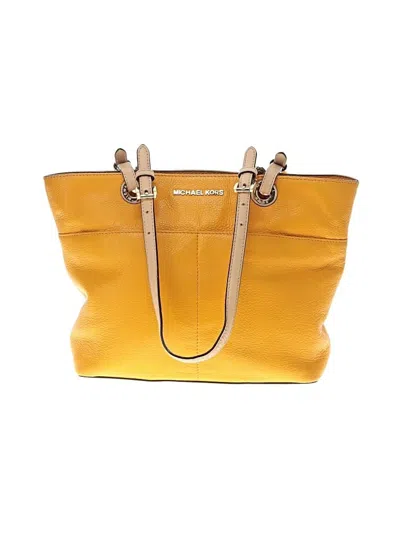 Pre-owned Michael Michael Kors Leather Satchel In Yellow
