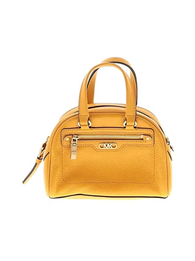Pre-owned Michael Michael Kors Leather Satchel In Yellow
