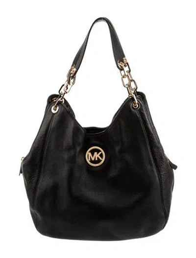 Pre-owned Michael Michael Kors Leather Shoulder Bag In Black