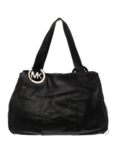 Pre-owned Michael Michael Kors Leather Shoulder Bag In Black