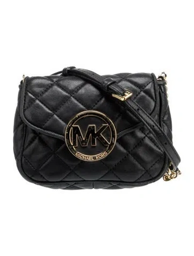 Pre-owned Michael Michael Kors Leather Shoulder Bag In Black