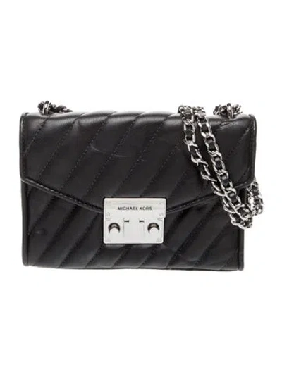 Pre-owned Michael Michael Kors Leather Shoulder Bag In Black