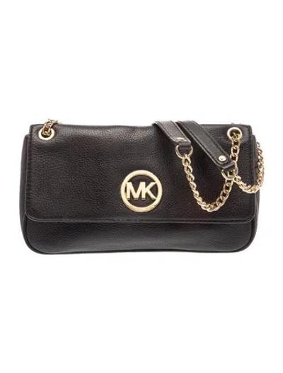 Pre-owned Michael Michael Kors Leather Shoulder Bag In Black