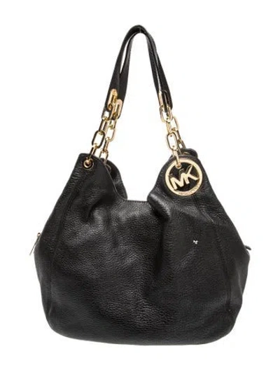 Pre-owned Michael Michael Kors Leather Shoulder Bag In Black