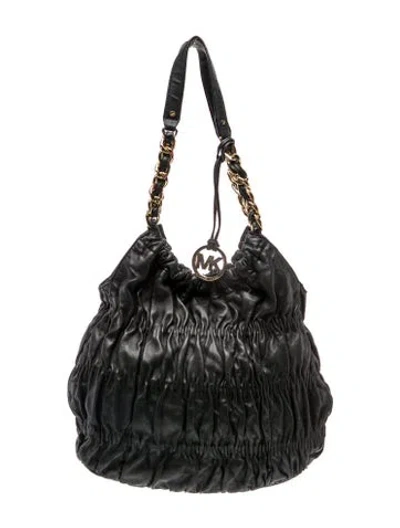 Pre-owned Michael Michael Kors Leather Shoulder Bag In Black
