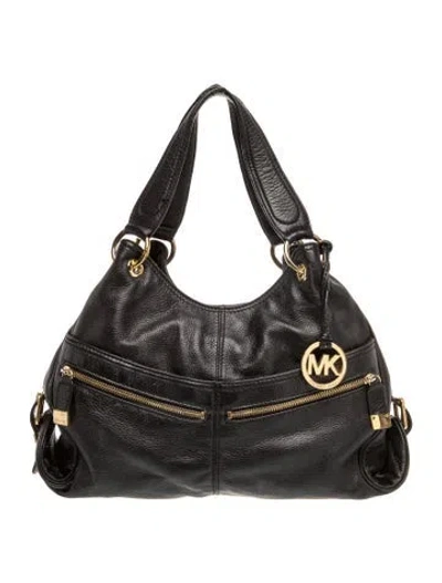 Pre-owned Michael Michael Kors Leather Shoulder Bag In Black