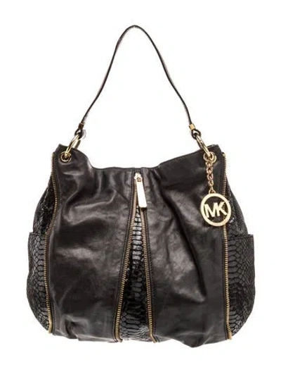 Pre-owned Michael Michael Kors Leather Shoulder Bag In Black