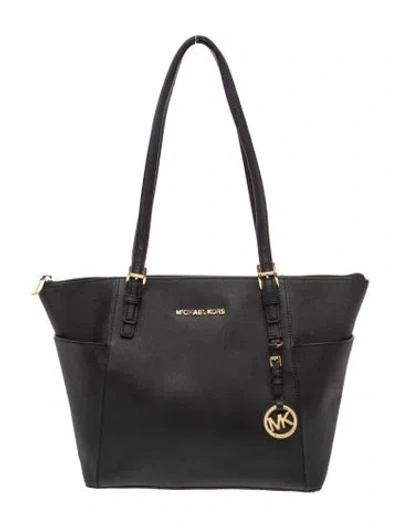 Pre-owned Michael Michael Kors Leather Shoulder Bag In Black