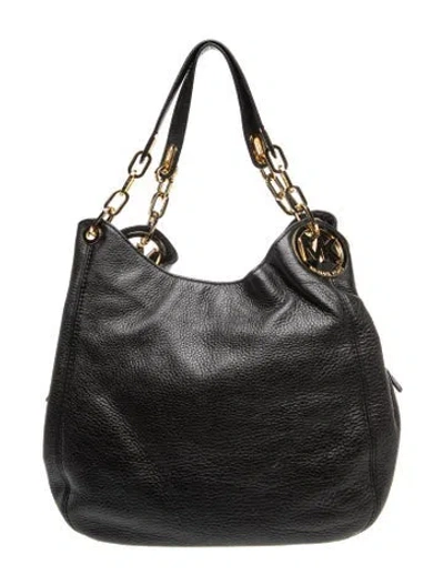 Pre-owned Michael Michael Kors Leather Shoulder Bag In Black
