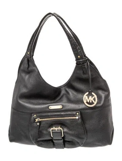 Pre-owned Michael Michael Kors Leather Shoulder Bag In Black