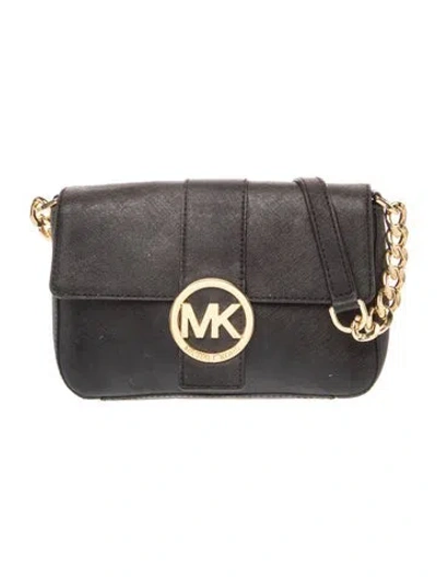Pre-owned Michael Michael Kors Leather Shoulder Bag In Black