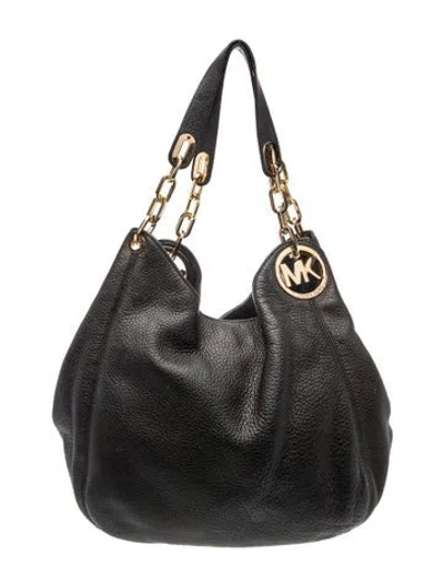 Pre-owned Michael Michael Kors Leather Shoulder Bag In Black