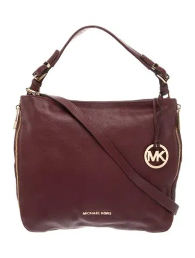 Pre-owned Michael Michael Kors Leather Shoulder Bag In Burgundy