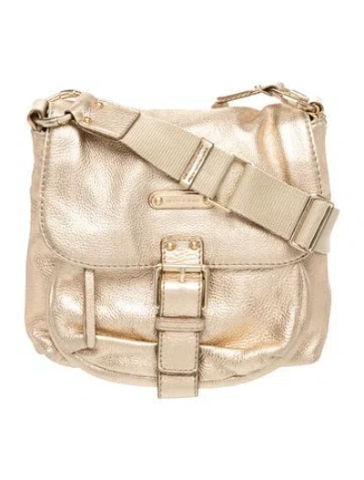 Pre-owned Michael Michael Kors Leather Shoulder Bag In Gold