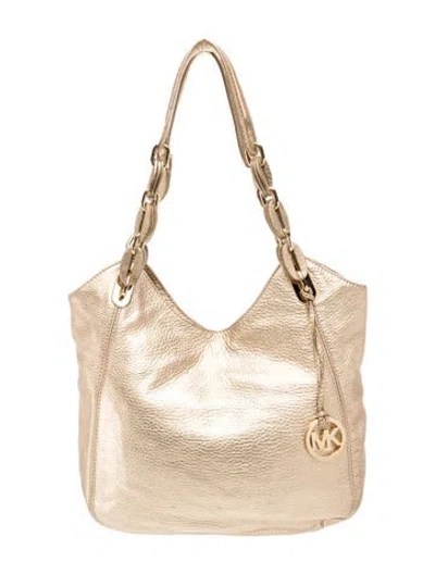 Pre-owned Michael Michael Kors Leather Shoulder Bag In Gold
