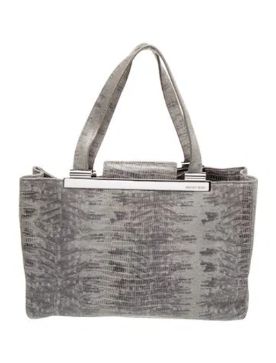 Pre-owned Michael Michael Kors Leather Shoulder Bag In Gray