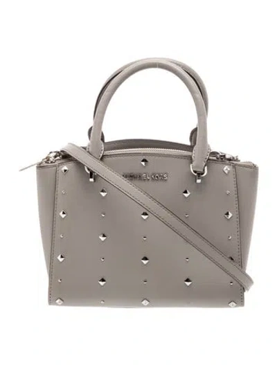 Pre-owned Michael Michael Kors Leather Shoulder Bag In Gray
