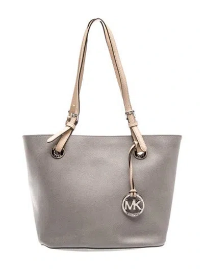 Pre-owned Michael Michael Kors Leather Shoulder Bag In Gray