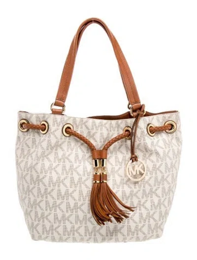 Pre-owned Michael Michael Kors Leather Shoulder Bag In Neutral